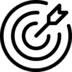 bullseye target with an arrow at the centre representing our mission